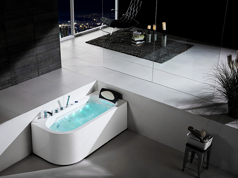 Acrylic Waterfall Jacuzzis Wall-Mounted Indoor for 1person