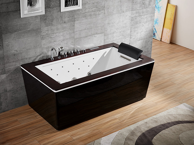 Acrylic Waterfall Jacuzzis Indoor for 1 person Wood Surface