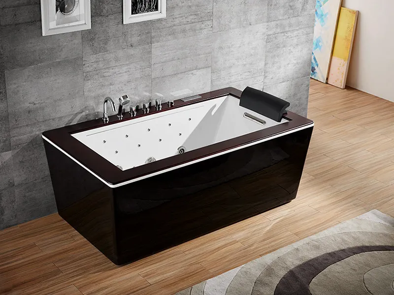 Acrylic Waterfall Jacuzzis Indoor for 1 person Wood Surface