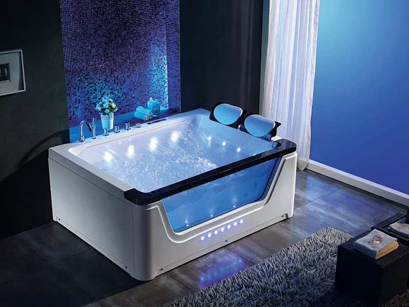 Luxury Acrylic Waterfall Jacuzzis Indoor Spa Tub for 2 person
