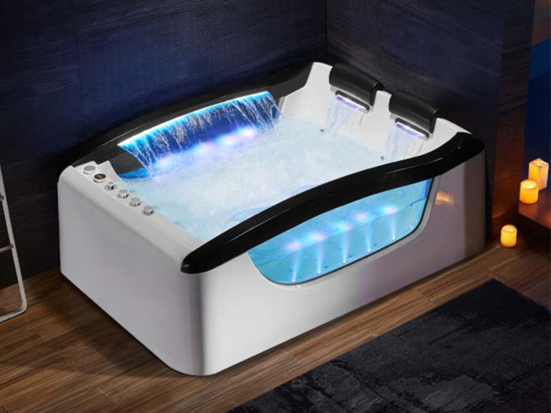 Luxury Acrylic Waterfall Jacuzzis Indoor Spa Tub for 2 person