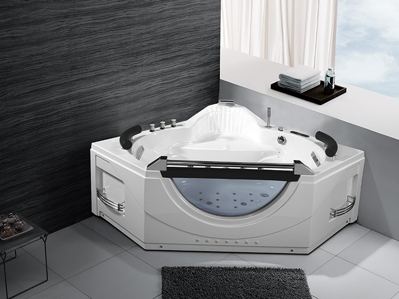 Acrylic Jacuzzis with Glass Panels Indoor Spa Tubs