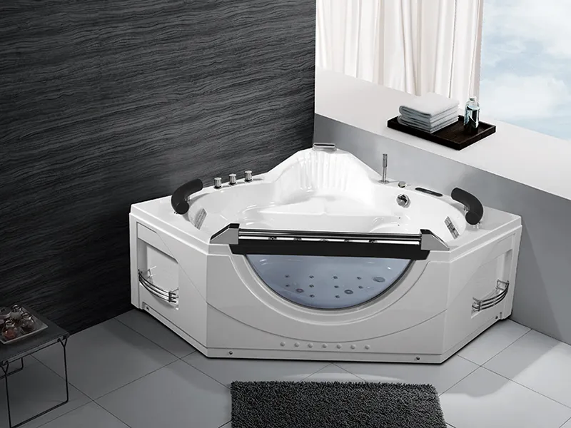 Acrylic Jacuzzis with Glass Panels Indoor Spa Tubs