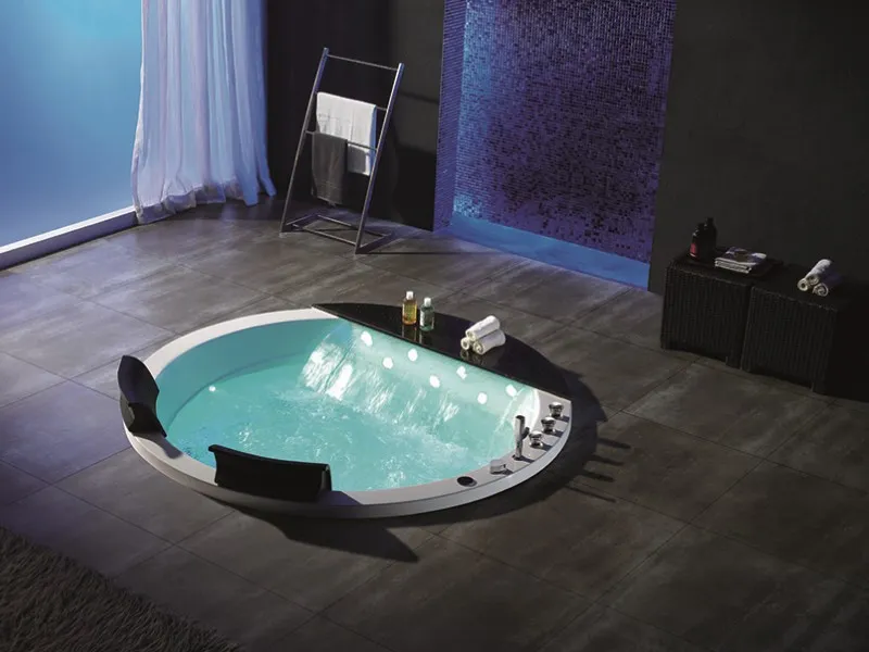Luxury Acrylic Waterfall Jacuzzis Indoor Spa Tub