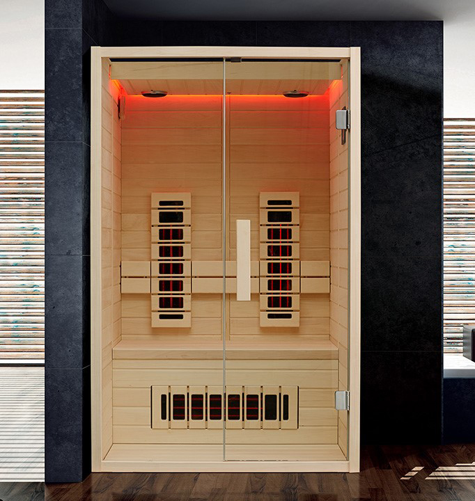 Customizable 2-Person Modern Dry Steam Sauna Room Far Infrared Heating with Low EMF Electric Far Infrared Heating
