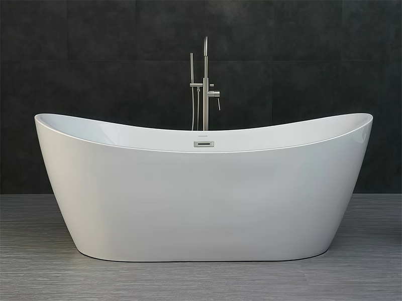Classic Aquamarine Oval Acrylic Freestanding Bathtub with Modern Design for Modern Bathroom