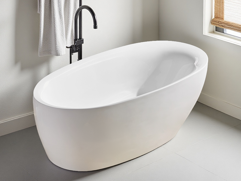 Customizable Oval Acrylic Freestanding Bathtub Modern Design Massage Function for Adults Soaking Indoors Wholesale