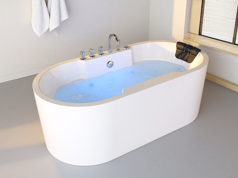 Modern Customizable Acrylic Freestanding Bathtub with Massage Function Indoor Use and Included Faucet Classic Design