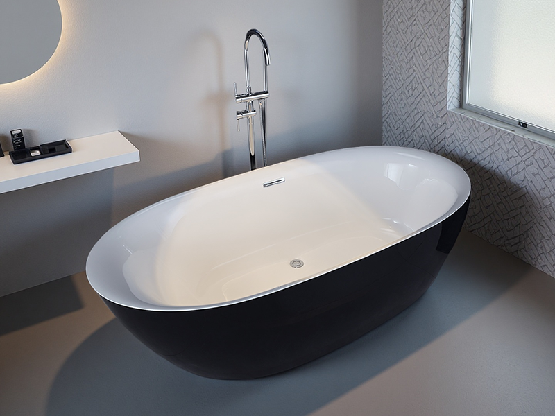 Contemporary Aquamarine Acrylic Freestanding Bathtub Classic Design for Modern Indoor Bathroom