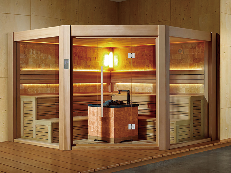 Steam Sauna 6-7 Person Indoor Steam Sauna Canadian Red Cedar Wood Sauna Room Outdoor for Villa